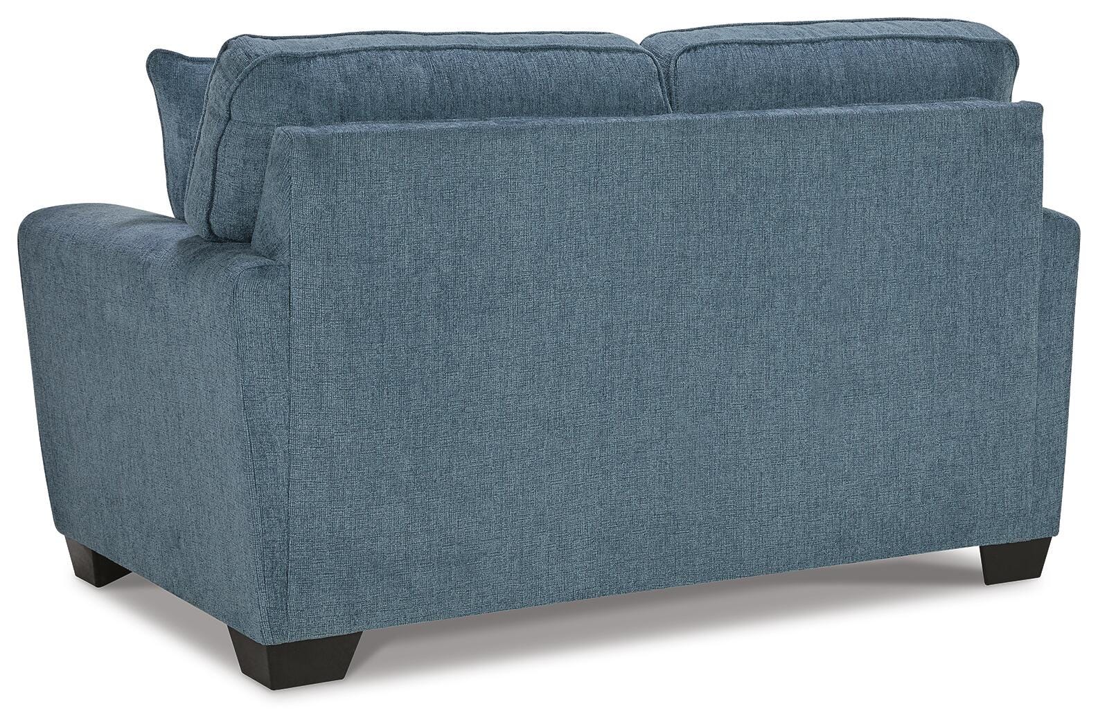 Ashley Cashton Loveseat Contemporary Chunky Silhouette Upholstery Blue